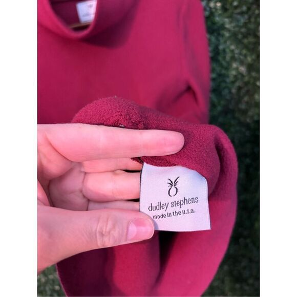 Dudley Stephen’s Red Turtleneck Pullover Sz Small Oversized Fleece - Picture 3 of 5